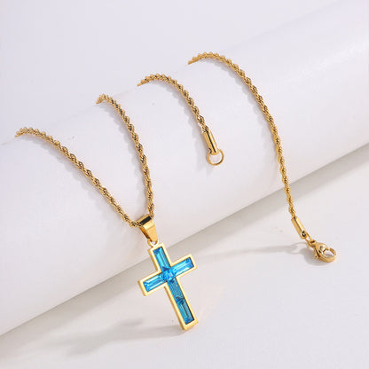 Zirconium Cross Necklace