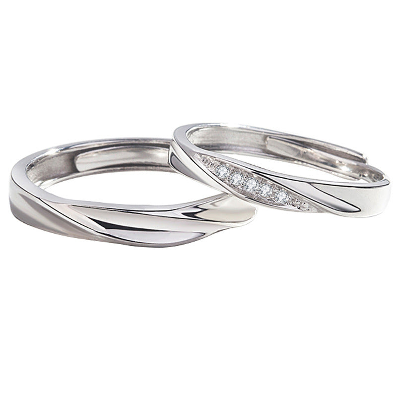 Silver Love Couple Ring